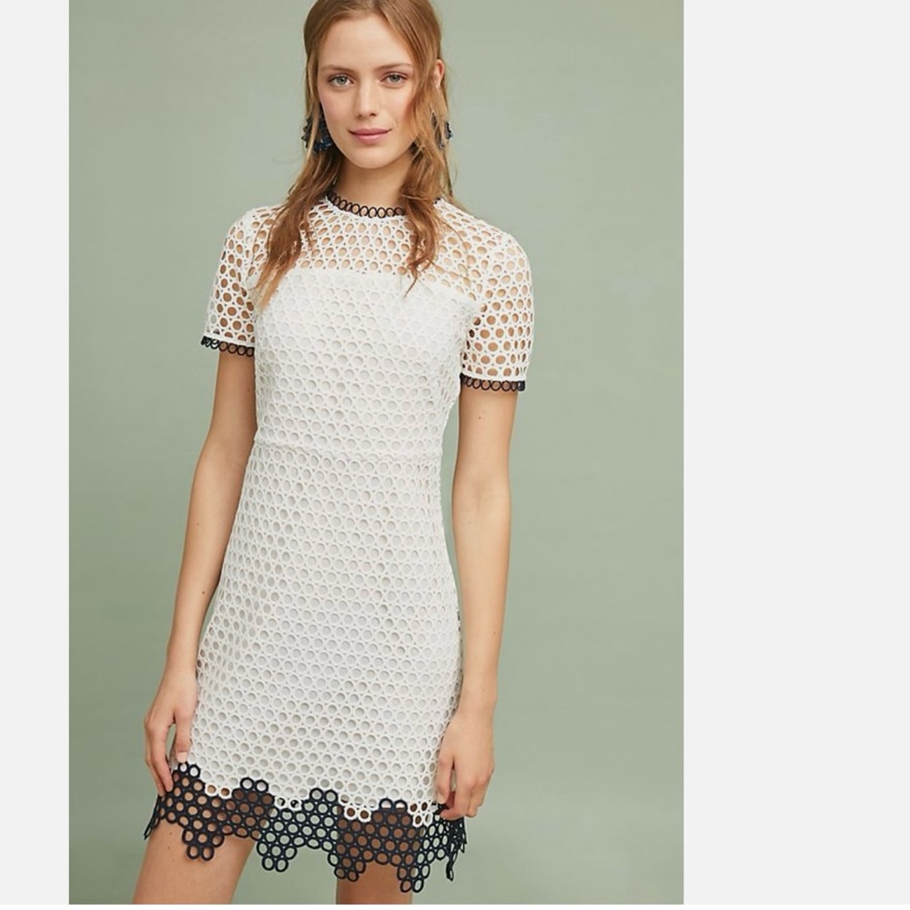 Shoshanna White Geo Lace Carter Dress